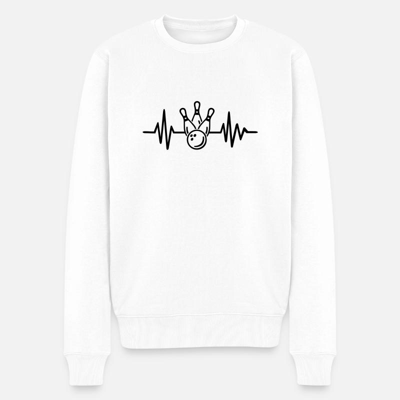 Bowling - Männer Premium Bio Pullover - Weiß