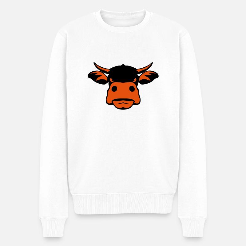 vache feroce - Pull Premium bio Homme - blanc