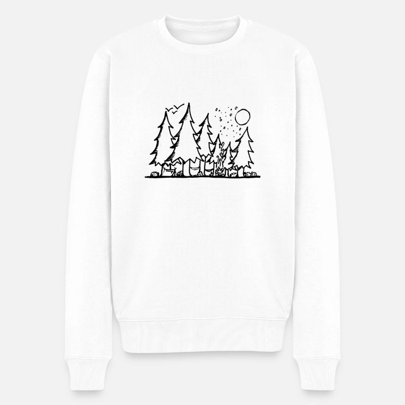 Tannenwald - Männer Premium Bio Pullover - Weiß