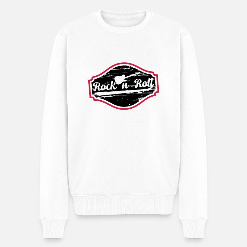 Rock n Roll Baby - Männer Premium Bio Pullover - Weiß