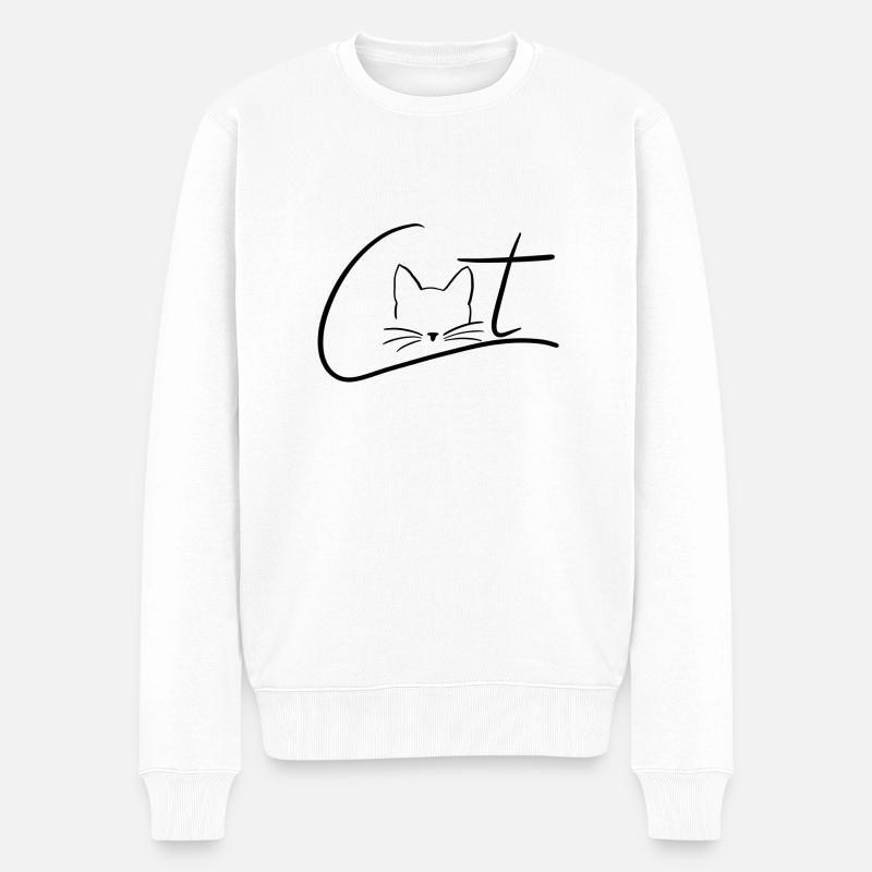 Logo de chat avec chat - Pull Premium bio Homme - blanc