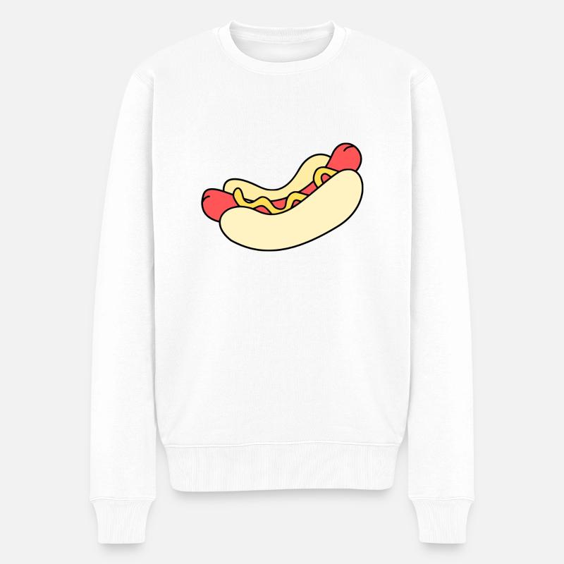 Hot Dog - Männer Premium Bio Pullover - Weiß