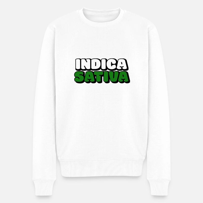 Indica Sativa - Männer Premium Bio Pullover - Weiß