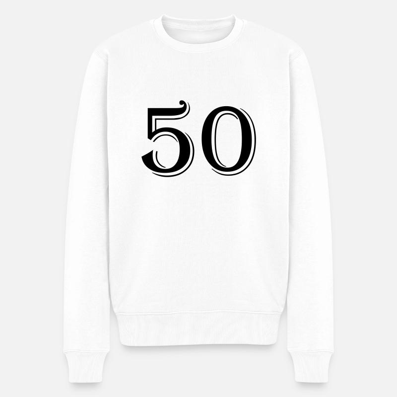 50 - Männer Premium Bio Pullover - Weiß