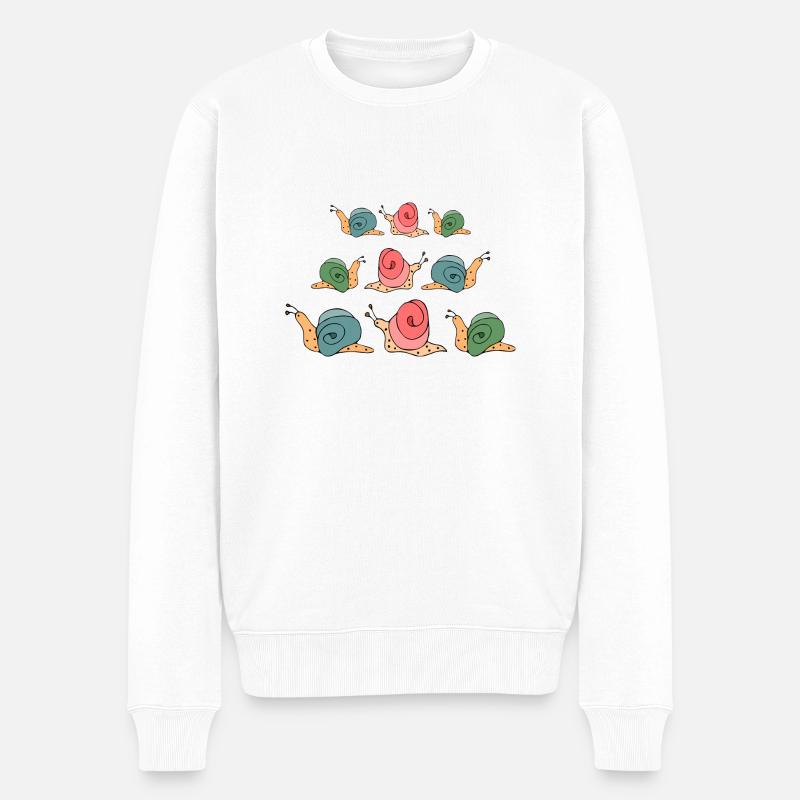 Escargots - Pull Premium bio Homme - blanc