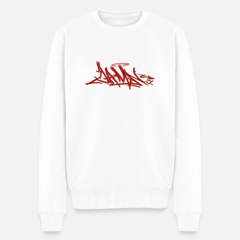 Damn Graffiti - Männer Premium Bio Pullover - Weiß