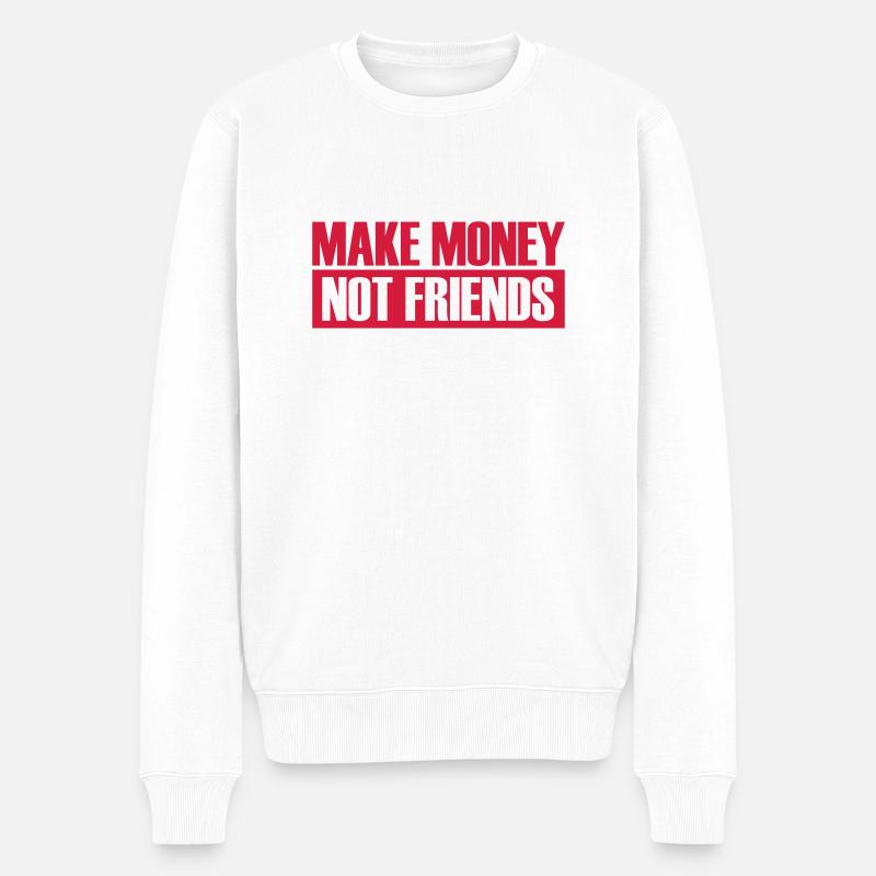 Logo Make Money - Männer Premium Bio Pullover - Weiß