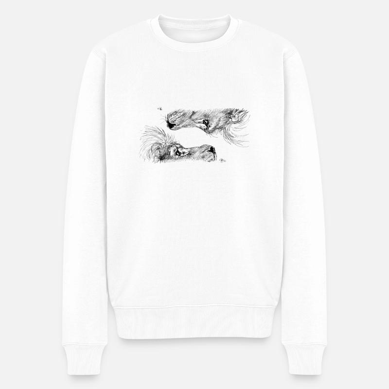 Double lion - Pull Premium bio Homme - blanc