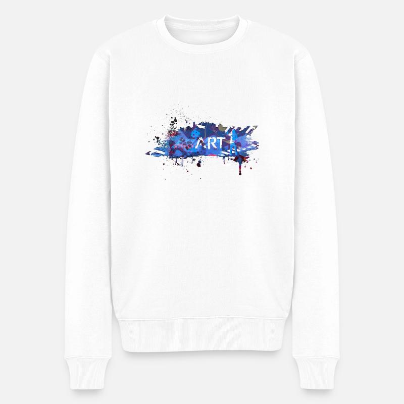 Graffiti Spray - Økologisk premium-sweatshirt til mænd - hvid