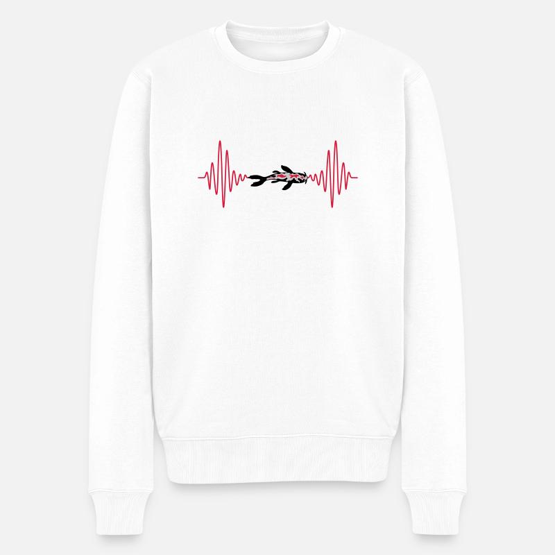 Puls Koi Fisch Nishikigoi - Männer Premium Bio Pullover - Weiß