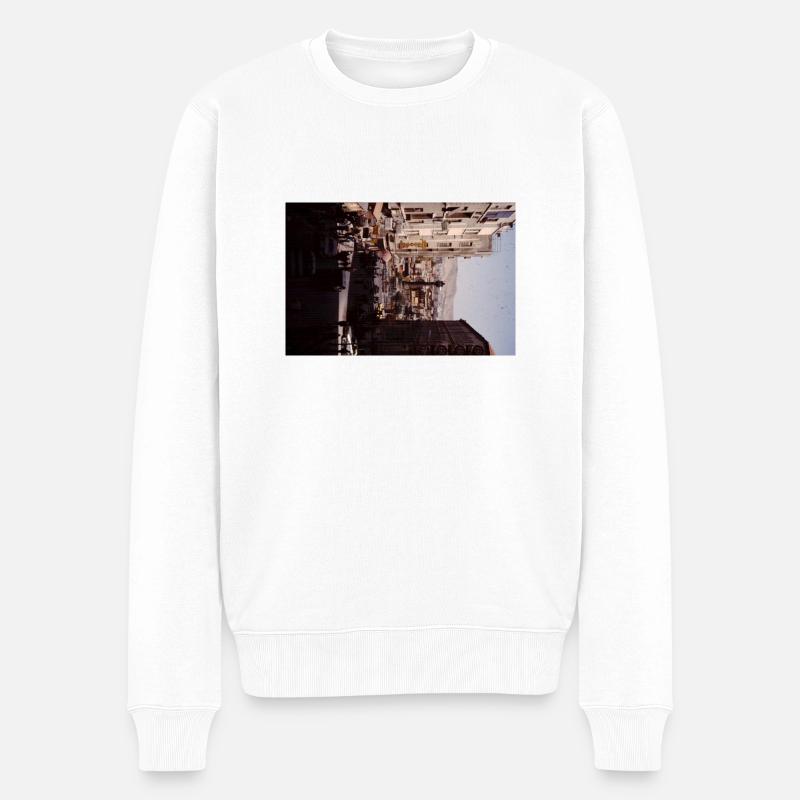 Old City View - Männer Premium Bio Pullover - Weiß