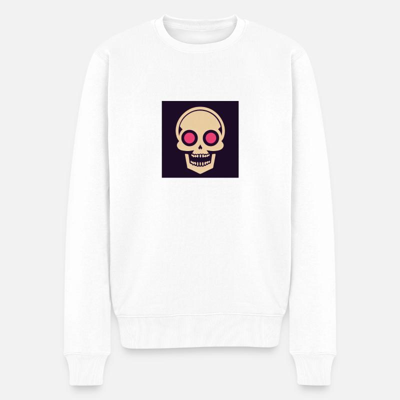 Skull Icon Feuerauge - Männer Premium Bio Pullover - Weiß