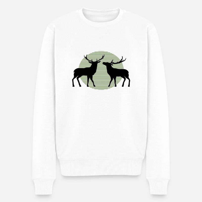 Cerf - Pull Premium bio Homme - blanc