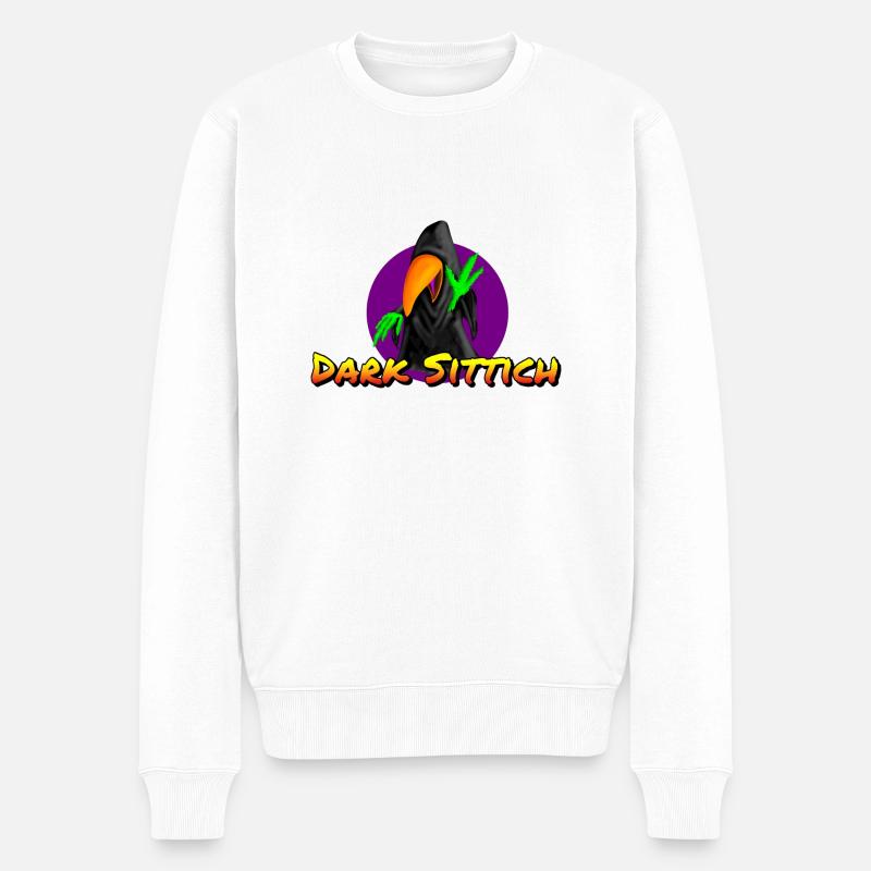 Perruche noire ( Logo et lettrage ) - Pull Premium bio Homme - blanc