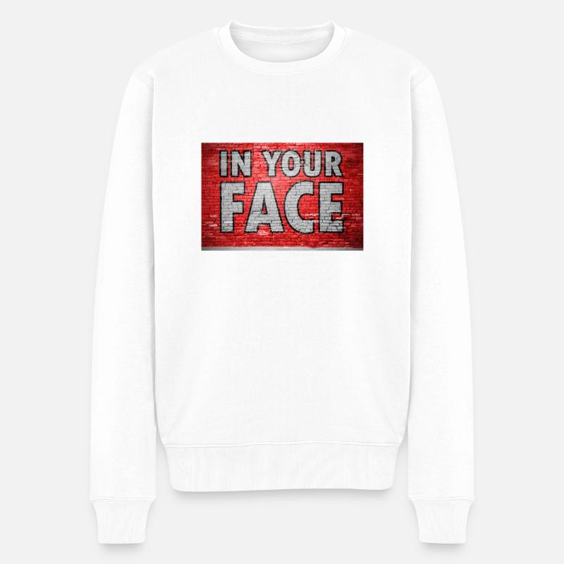 In Your Face Graffiti - Männer Premium Bio Pullover - Weiß