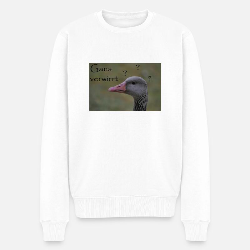 Oie confuse - drôle de dicton - Pull Premium bio Homme - blanc