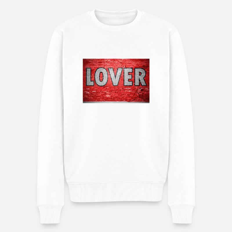 Amoureux Graffiti Mur de briques - Pull Premium bio Homme - blanc
