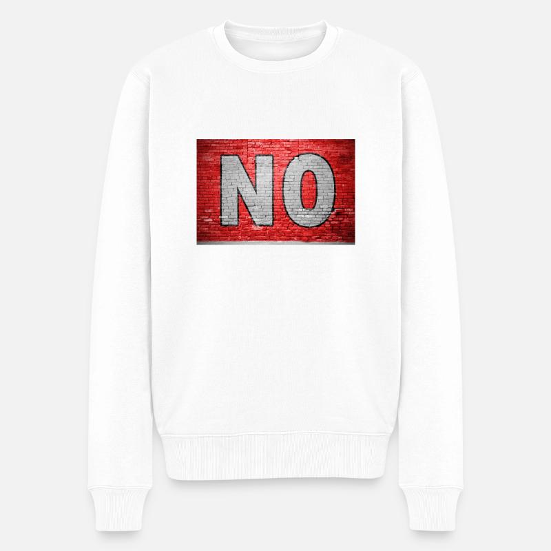 No Ziegelsteinmauer Graffiti - Männer Premium Bio Pullover - Weiß