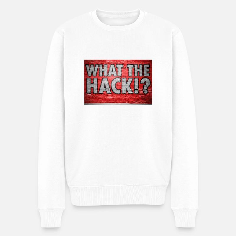 Qu’est-ce que le hack!? Graffiti - Pull Premium bio Homme - blanc