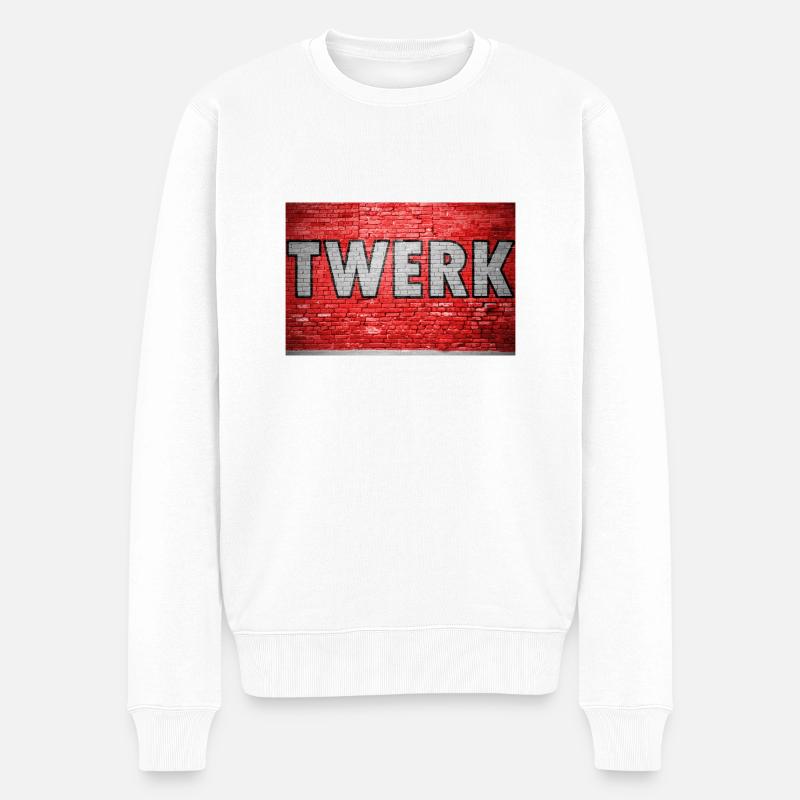 Twerk Brick Wall Graffiti - Pull Premium bio Homme - blanc