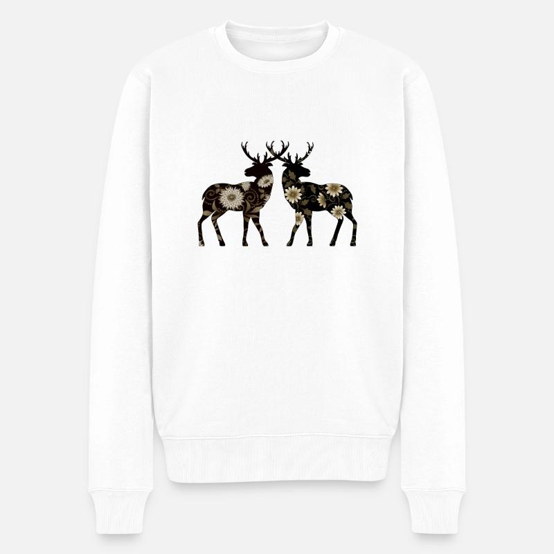 Cerf - Pull Premium bio Homme - blanc