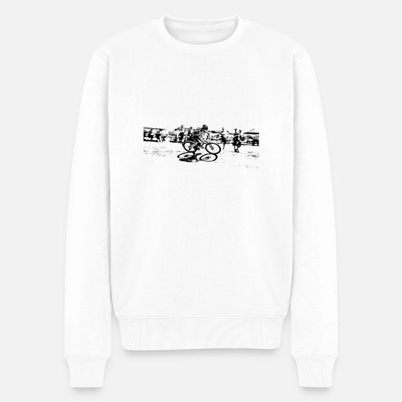 vtt mtb downhill - Pull Premium bio Homme - blanc
