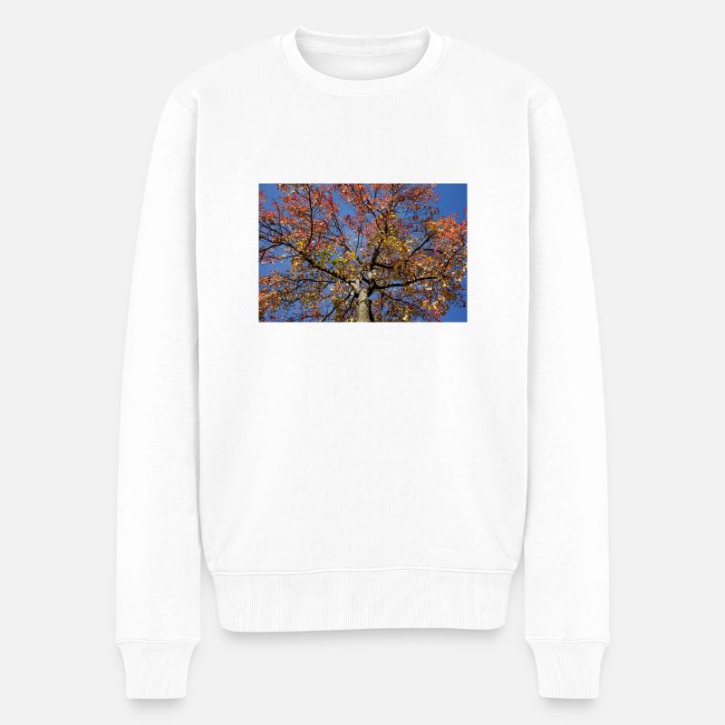 Ahorn - Männer Premium Bio Pullover - Weiß