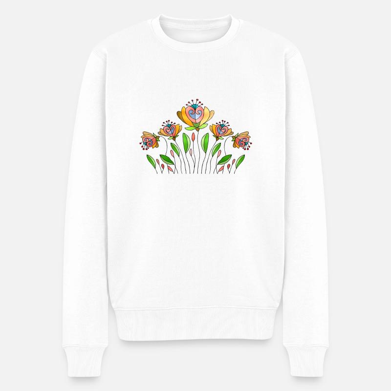Fleur - Pull Premium bio Homme - blanc