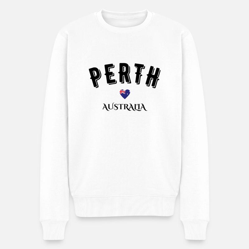Perth Australien - Männer Premium Bio Pullover - Weiß