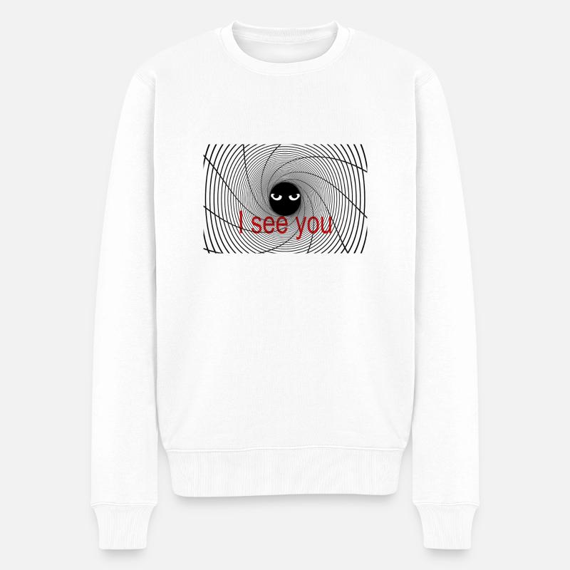 spirale mit Augen - Männer Premium Bio Pullover - Weiß