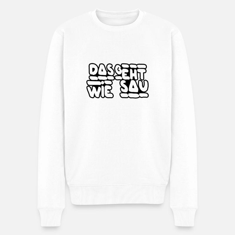 Das geht wie Sau! - Männer Premium Bio Pullover - Weiß