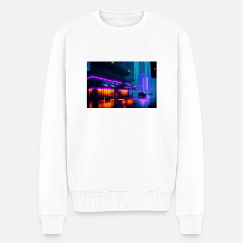 AI-Art Future Picture - Männer Premium Bio Pullover - Weiß