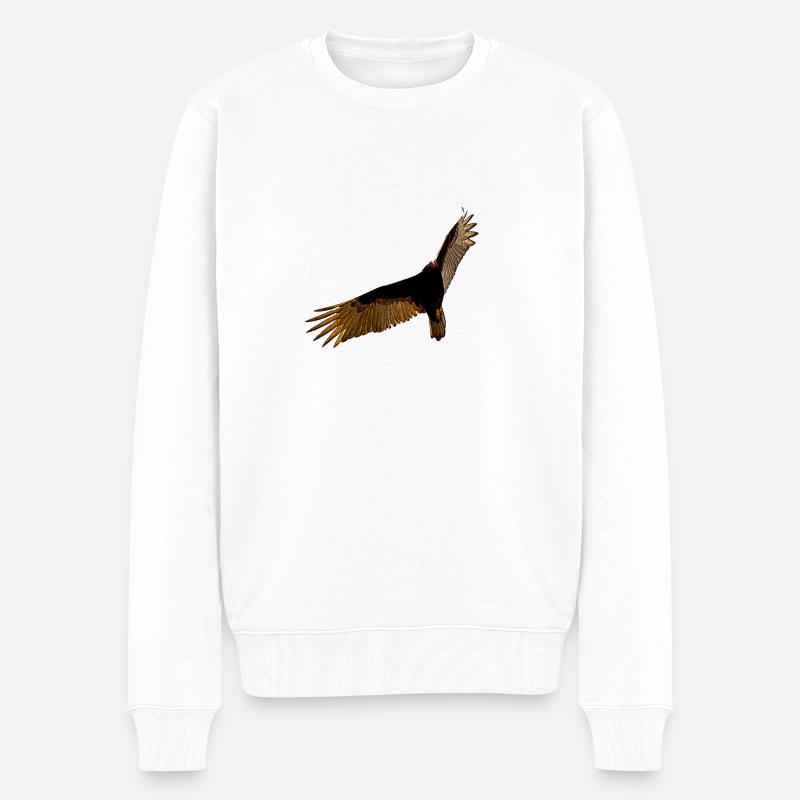 rapace dans le ciel en vol - Pull Premium bio Homme - blanc