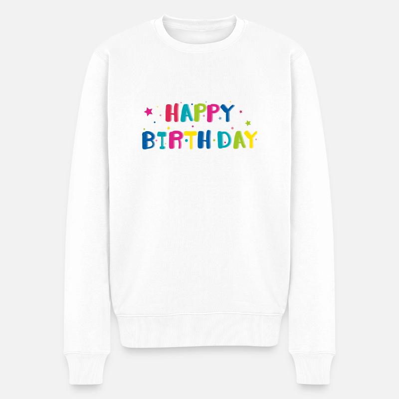 Herzlichen Glückwunsch zum Geburtstag Tippfehler - Männer Premium Bio Pullover - Weiß