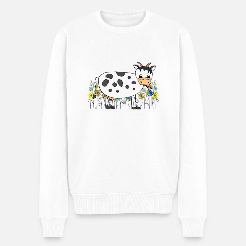 Vache - Pull Premium bio Homme - blanc