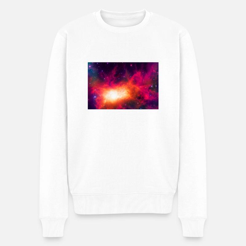 Kosmischer Nebel im Weltraum 1 - Männer Premium Bio Pullover - Weiß