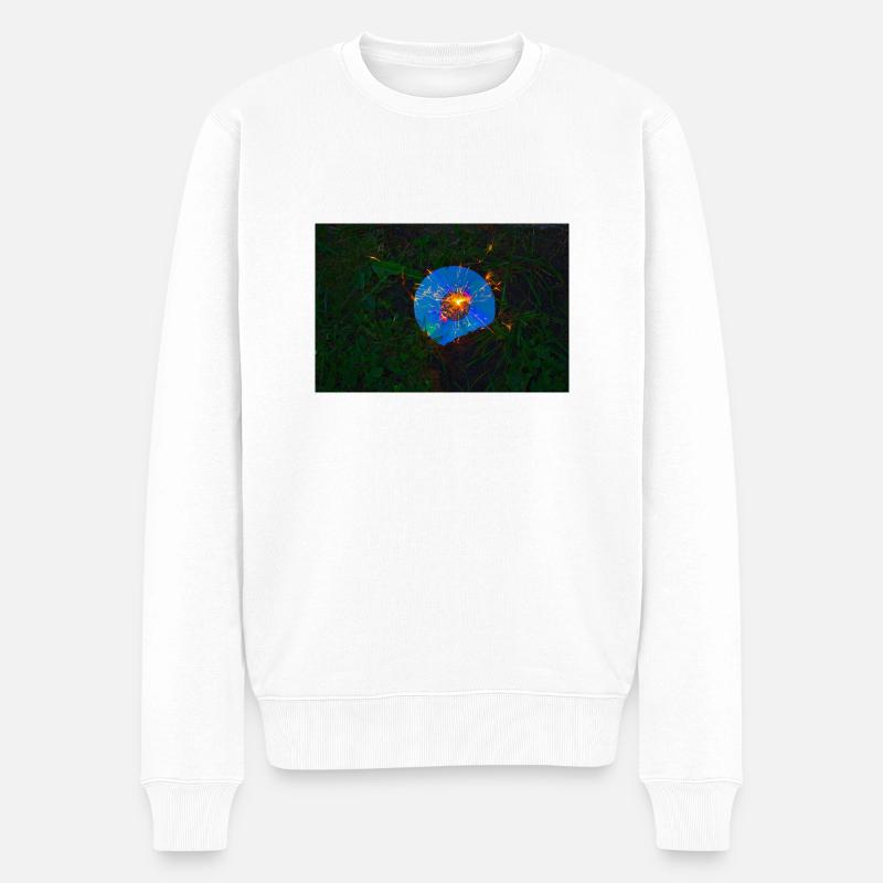 Leuchti CD - Männer Premium Bio Pullover - Weiß