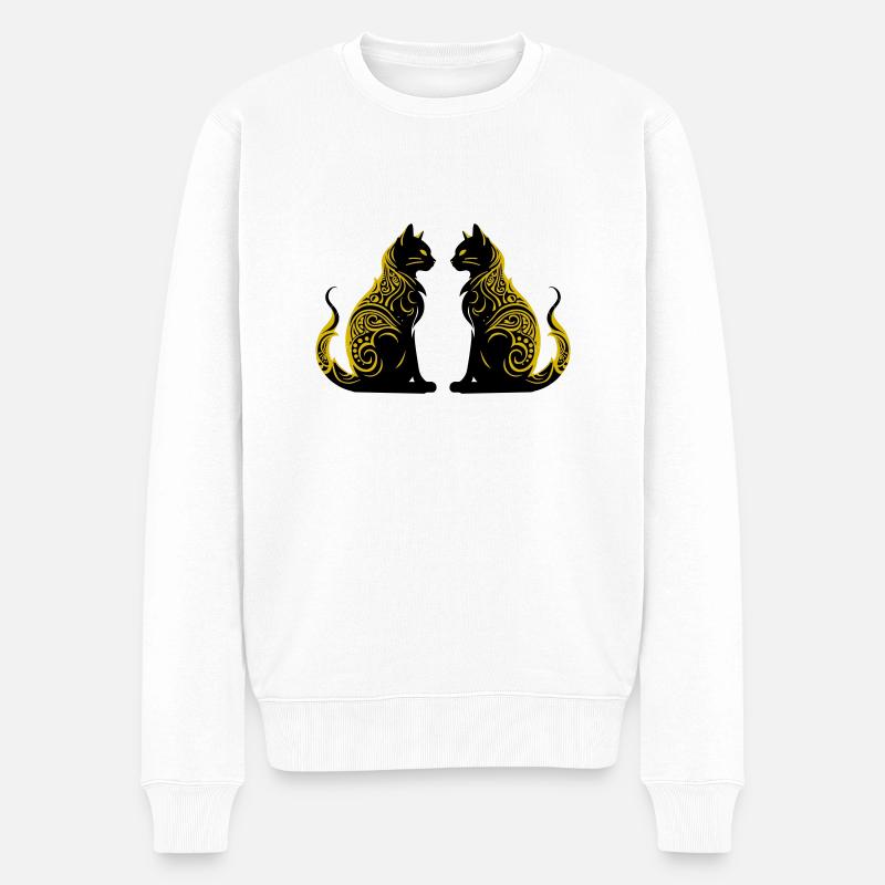 cats - Männer Premium Bio Pullover - Weiß