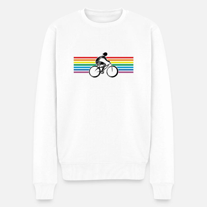 Radfahrer - Männer Premium Bio Pullover - Weiß