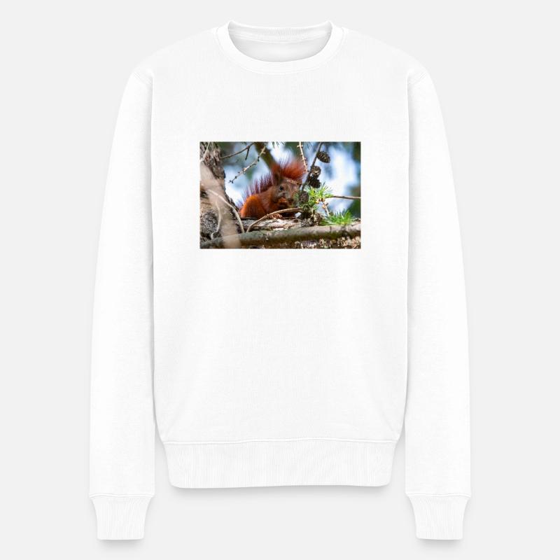 squirrel (in german Eichhörnchen) Sciurus - Men's Premium Organic Jumper - white