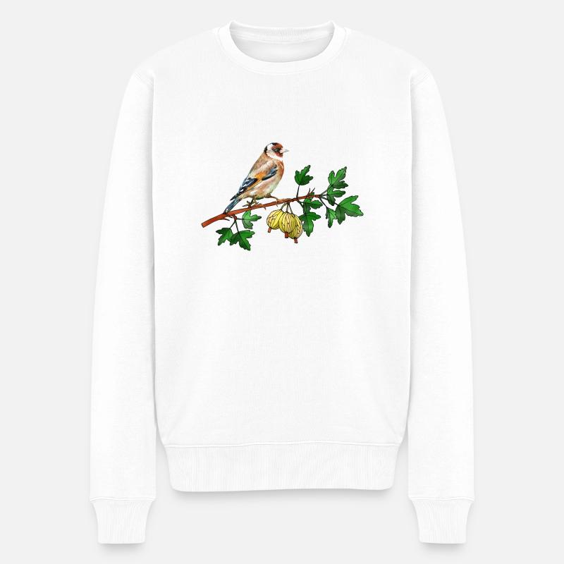 Vogel - Männer Premium Bio Pullover - Weiß