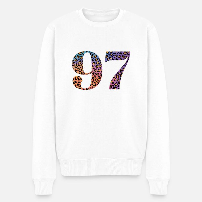 97e anniversaire léopard - Pull Premium bio Homme - blanc
