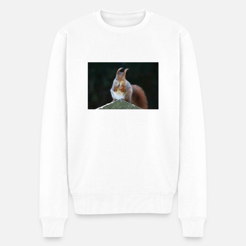 Eichhörnchen - Männer Premium Bio Pullover - Weiß