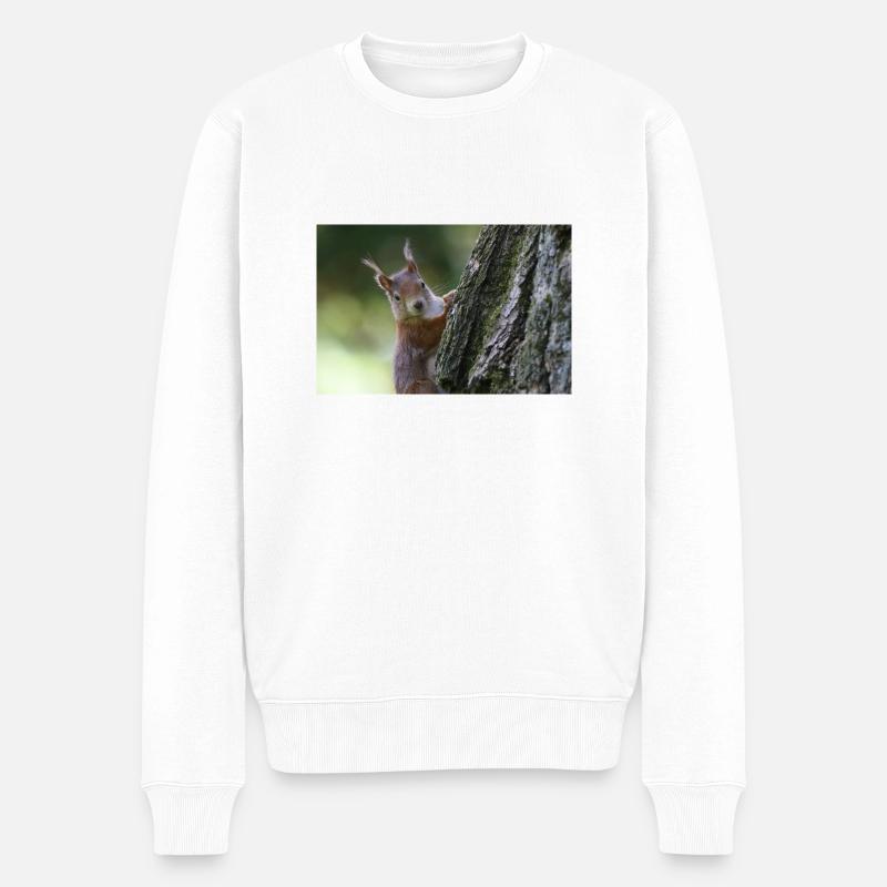 Eichhörnchen,Isibat - Männer Premium Bio Pullover - Weiß