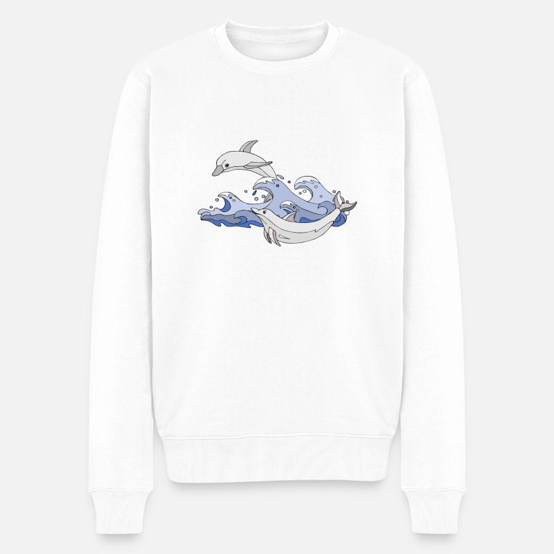 Delphine - Männer Premium Bio Pullover - Weiß