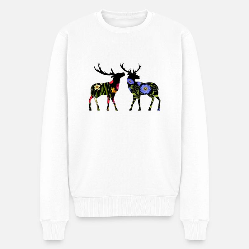 Cerf - Pull Premium bio Homme - blanc