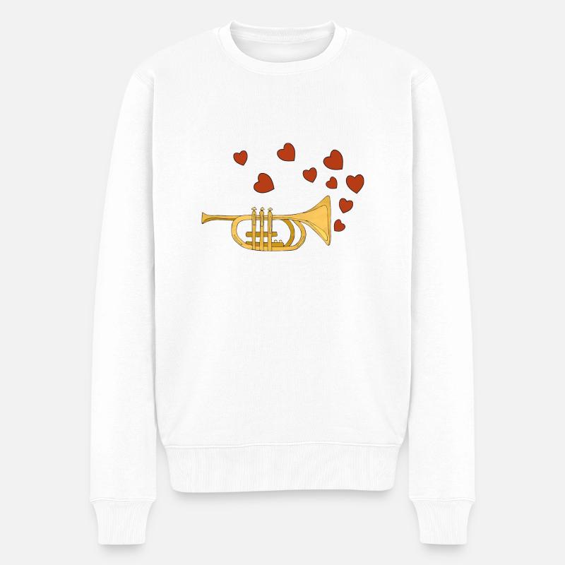 Musik - Männer Premium Bio Pullover - Weiß