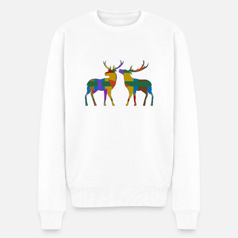 Cerf - Pull Premium bio Homme - blanc
