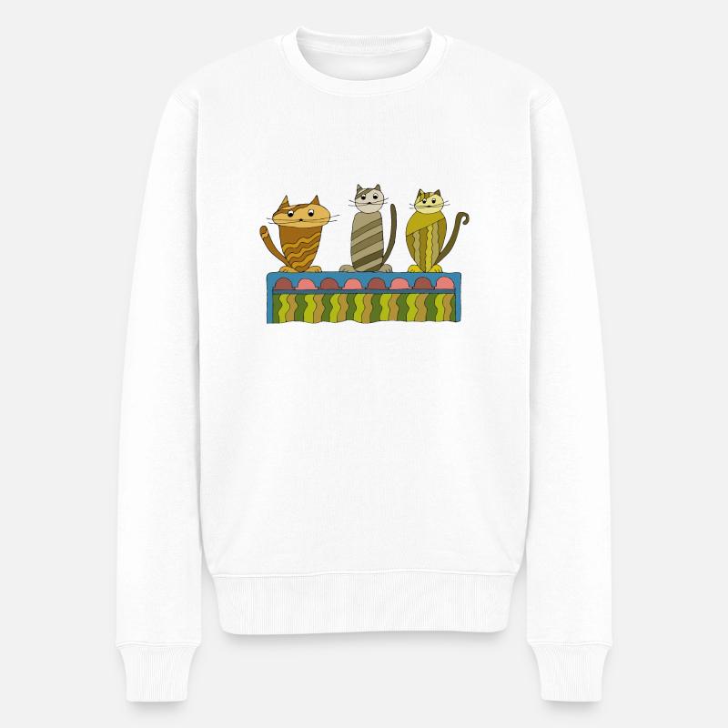 Chats - Pull Premium bio Homme - blanc