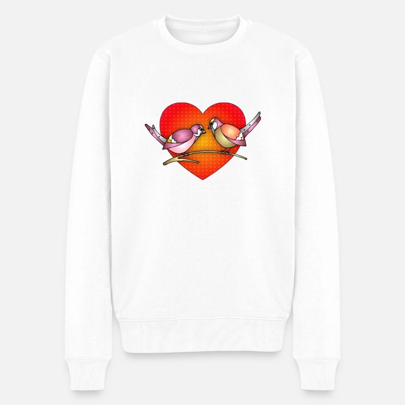 Bunte Vögel - Männer Premium Bio Pullover - Weiß